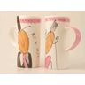 Pair of Hand Painted Wedding Mugs